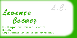 levente csemez business card